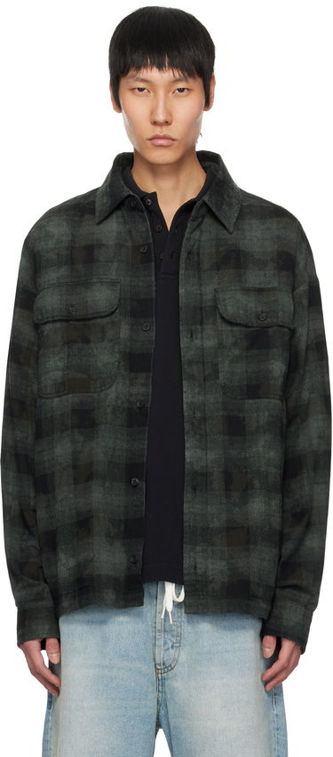 Skjorte Palm Angels Palm Angels Check Overshirt Grøn | PMGE043S25FAB0025603, 0