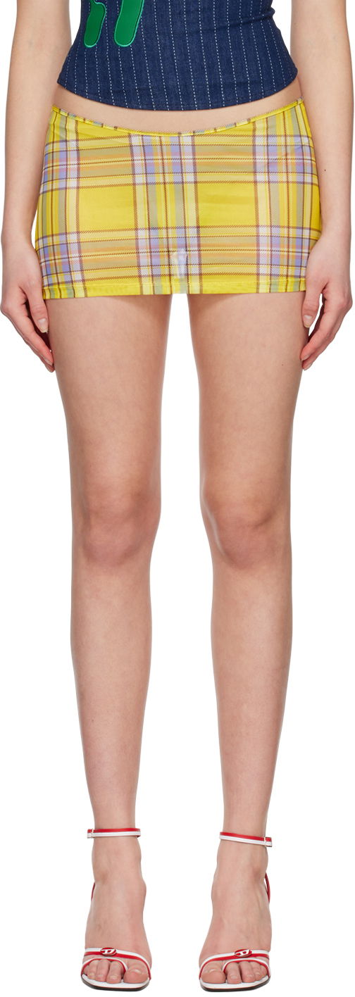 Nederdel Miaou Miaou Elektra Plaid Miniskirt Gul | 4014PM2DNP