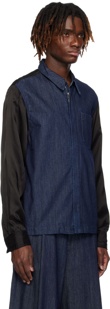 Skjorte Dries Van Noten Dries Van Noten Zip Denim Shirt Blå | 251-020725-1553, 1