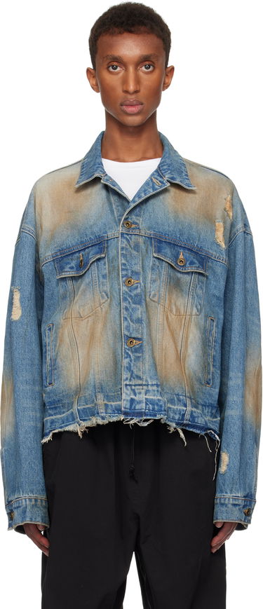 Jakke We11done We11done Distressed Denim Jacket Blå | WD-DJ3-24-310-U-BL, 0