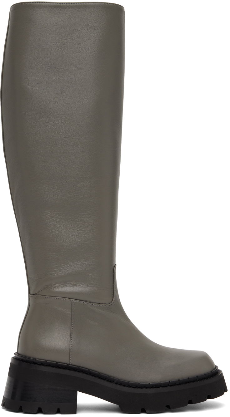 Tøj BY FAR BY FAR Russel Knee-High Boots Grå | 22FWRUSDCEMNAP, 0