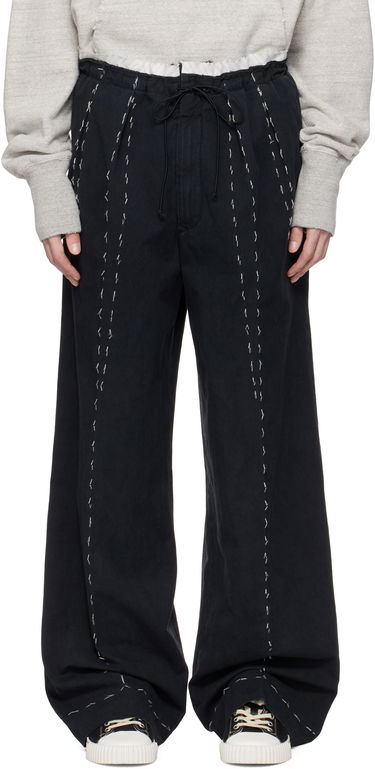 Bukser Maison Margiela Maison Margiela Work-In-Progress Stitch Detail Trousers Sort | S50KA0664 M35295, 0