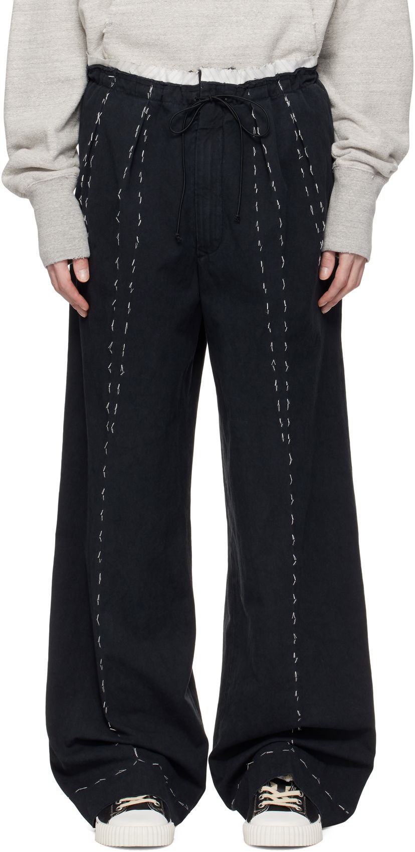 Bukser Maison Margiela Maison Margiela Work-In-Progress Stitch Detail Trousers Sort | S50KA0664 M35295