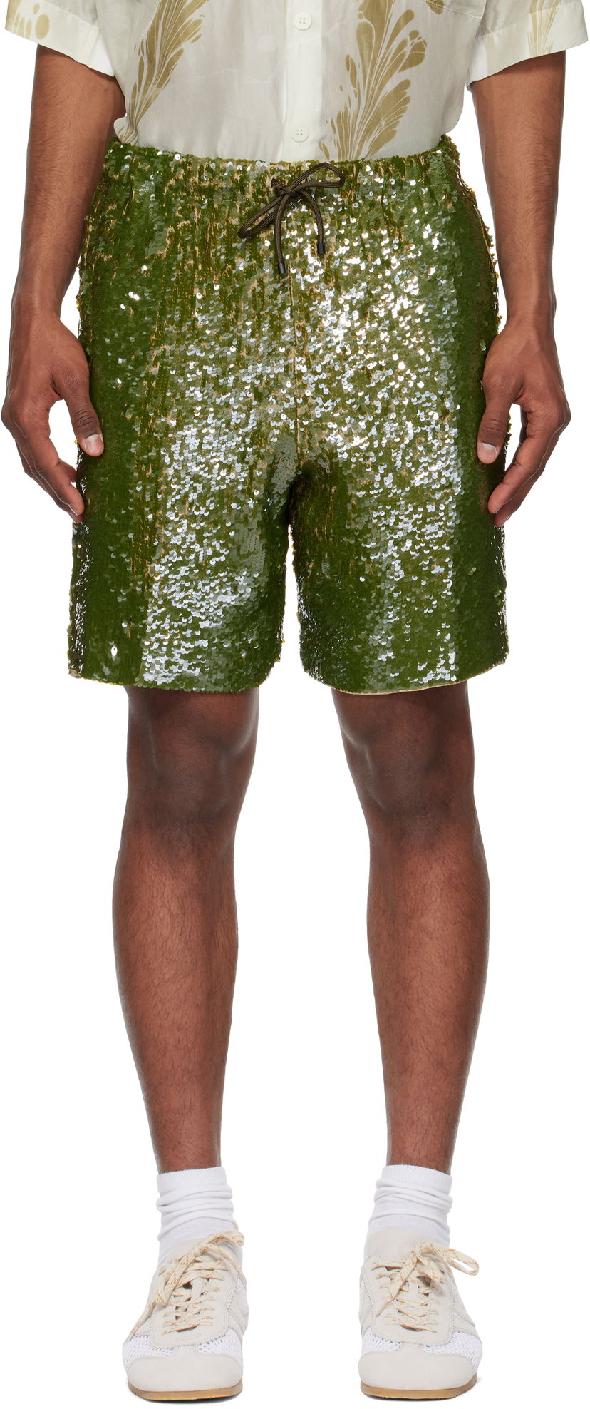 Shorts Dries Van Noten Dries Van Noten Sequin Shorts Grøn | 251-080973-1480