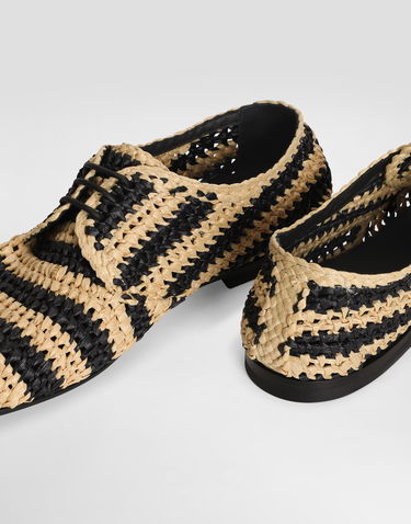 Tilbehør Dolce & Gabbana Dolce & Gabbana Woven Raffia Derby Shoes Beige | A10872A9M098B965, 3