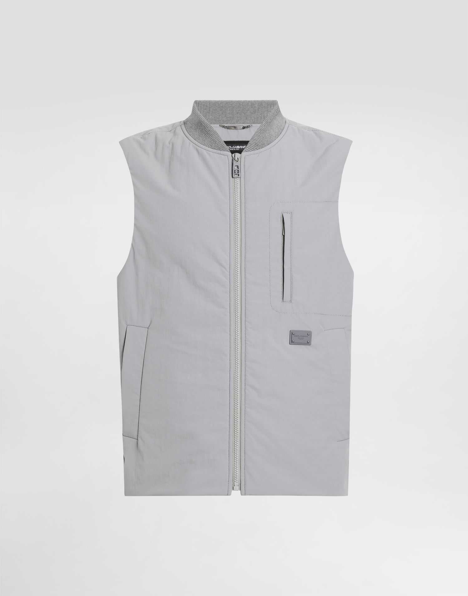 Vest Dolce & Gabbana Dolce & Gabbana Padded Technical Fabric Vest Grå | G9BIWTFUS26N0040, 0