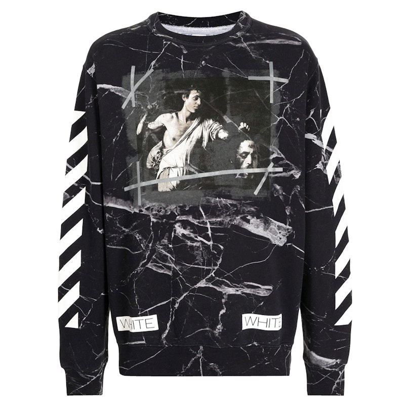 Sweatshirt Off-White Caravaggio Painted Sweatshirt Sort | OMBA003G20FLE0021001