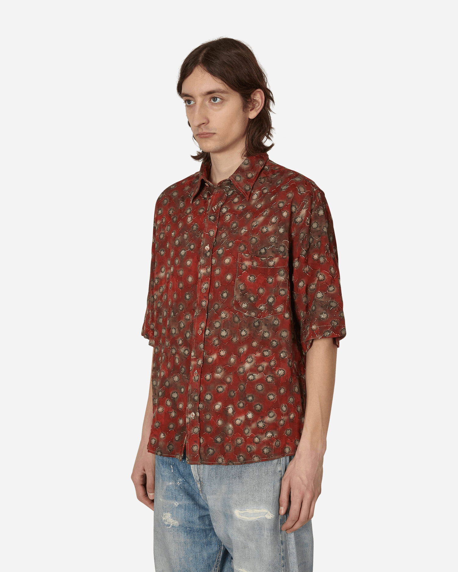 Skjorte Acne Studios Printed Button-Up Shirt Brun | BB0519- DCK, 1