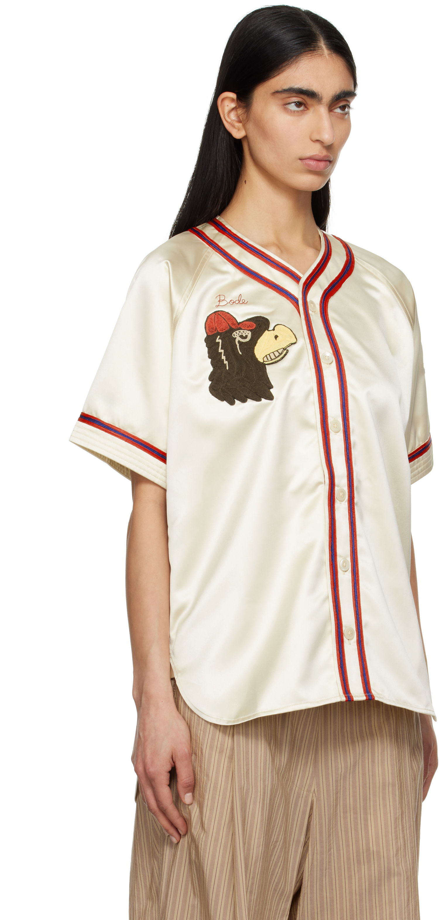 Jersey Bode Bode Redtail Baseball Shirt Beige | MRS25SH023, 1