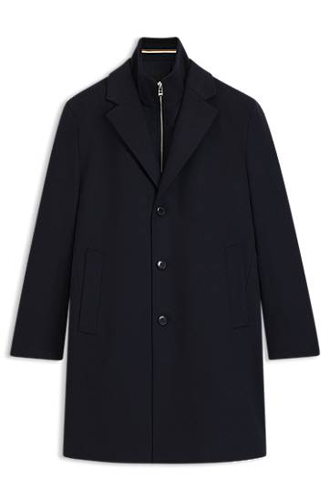 Frakker BOSS Regular-fit wool-cashmere coat with detachable inner vest Mørkeblå | 50551085, 0