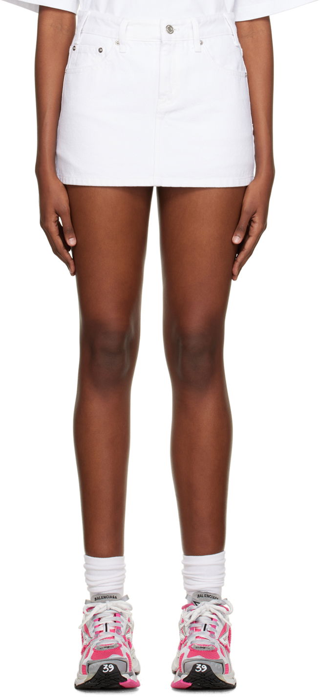 Nederdel We11done We11done Low-Rise Denim Mini Skirt Hvid | WD-DS3-22-372-W-WH