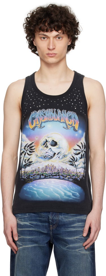 Tanktop Casablanca Casablanca 'La Prémonition' Crystal Embellished Tank Top Sort | U-MS25-JTS-036-01, 0