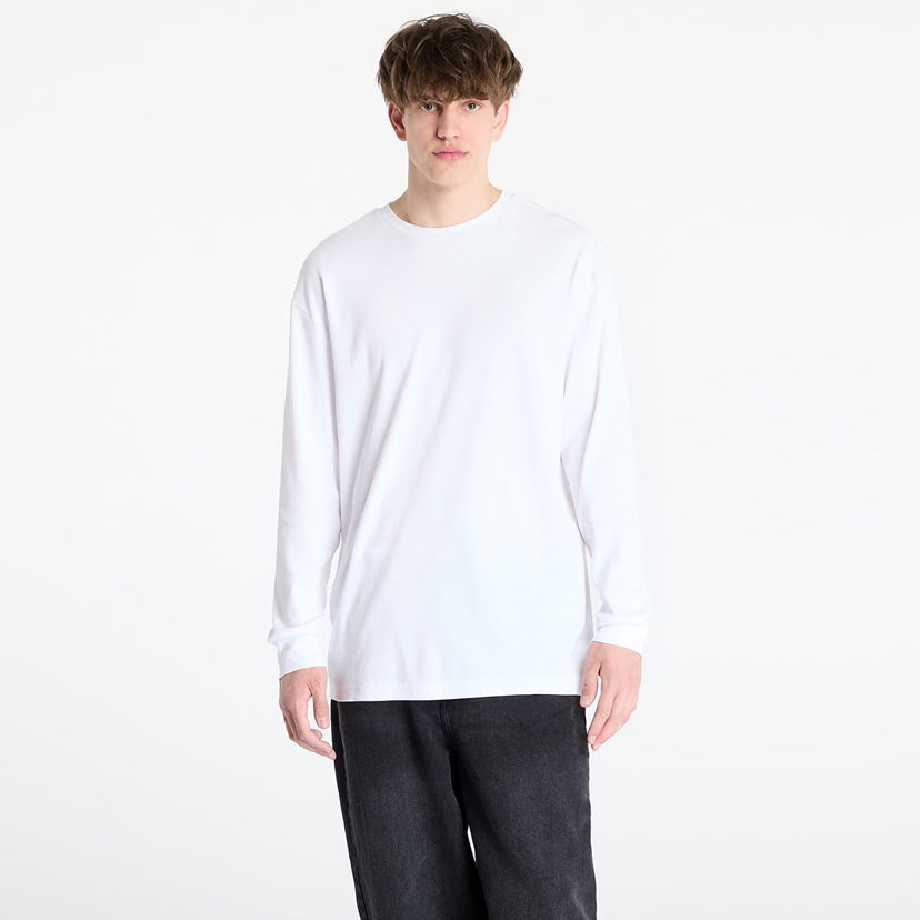 T-shirt Urban Classics Urban Classics Organic Boxy Rib Longsleeve T-Shirt Hvid | TB6418-00220