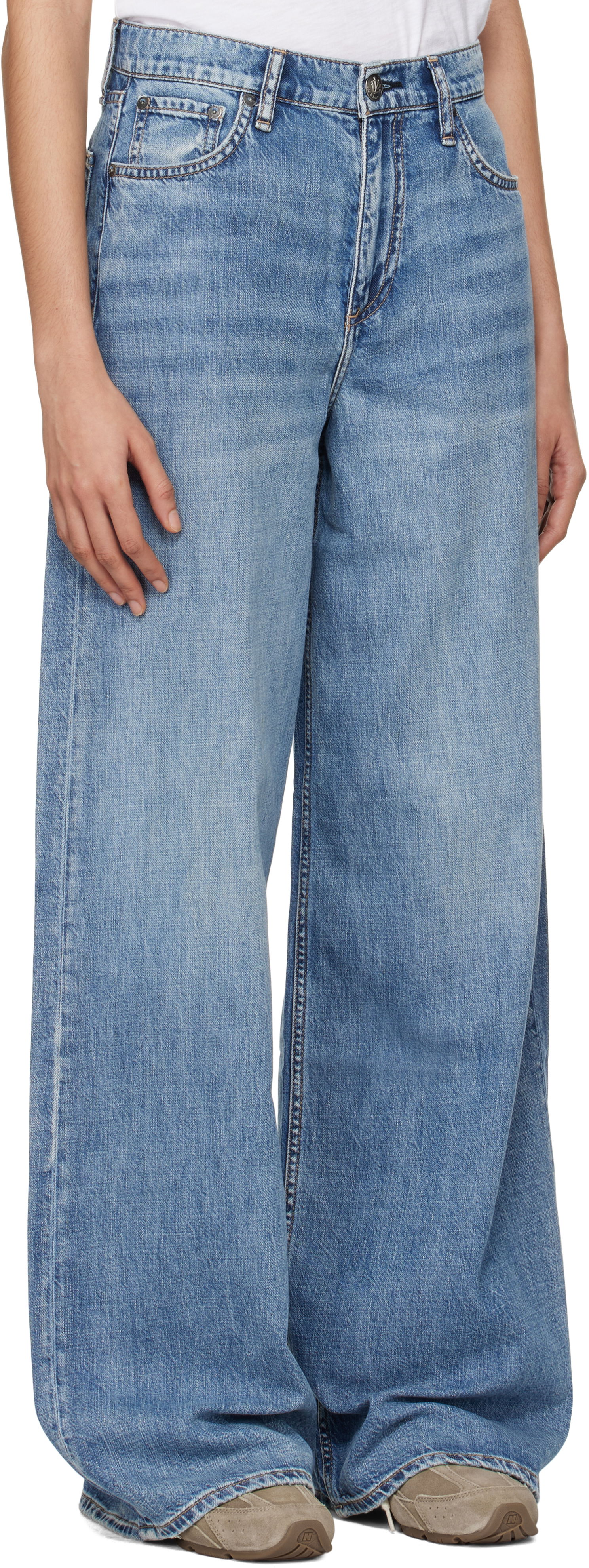 Jeans rag & bone Rag & Bone 'The Sofie' High-Rise Ultra Wide Leg Jeans Blå | WDD24F29521FBE, 1