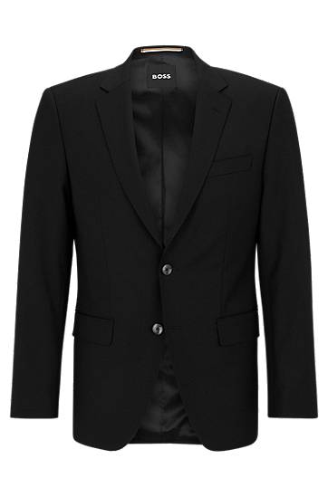 Jakke BOSS BOSS Slim-Fit Virgin-Wool Blend Jacket Sort | 50482734