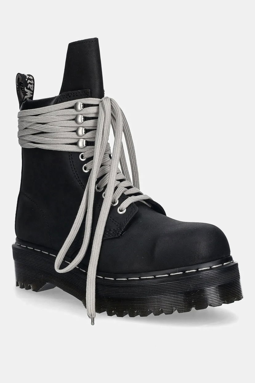 Sneakers og sko Rick Owens Rick Owens DRKSHDW x Dr. Martens Quad Sole Steel Toe Platform Boot Sort | DW02E6813.9001