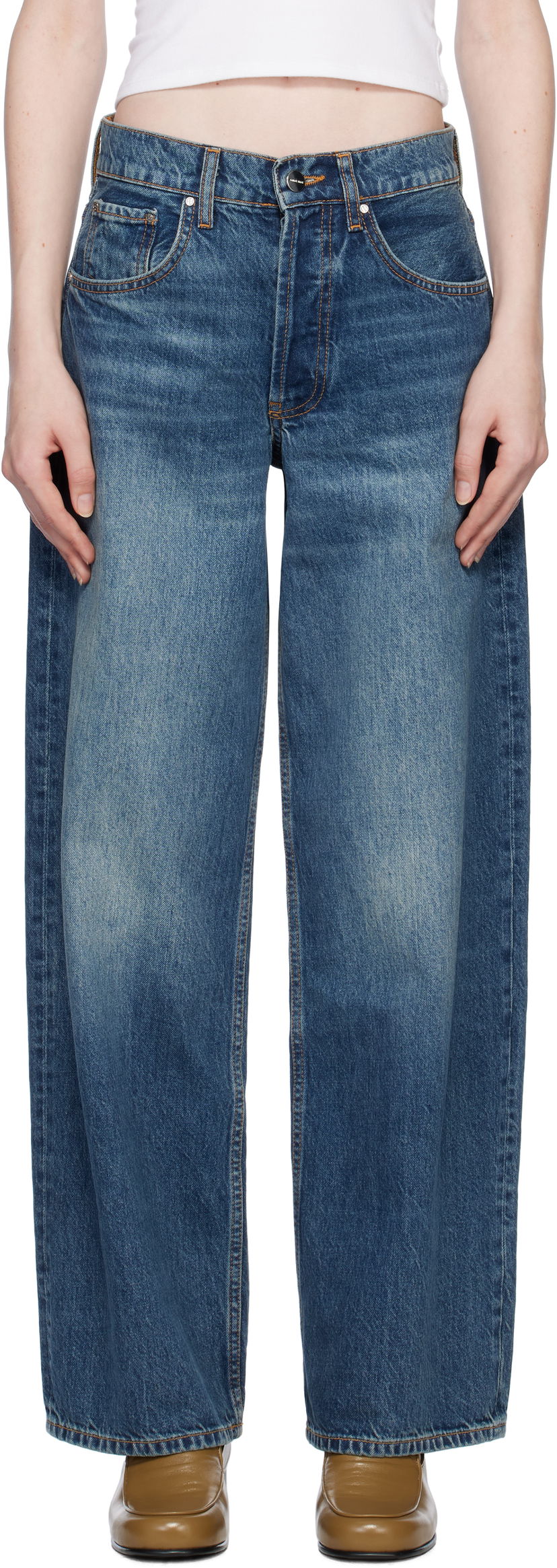 Jeans Anine Bing Manon Wide Leg Jeans Blå | A-06-10584-WHD28