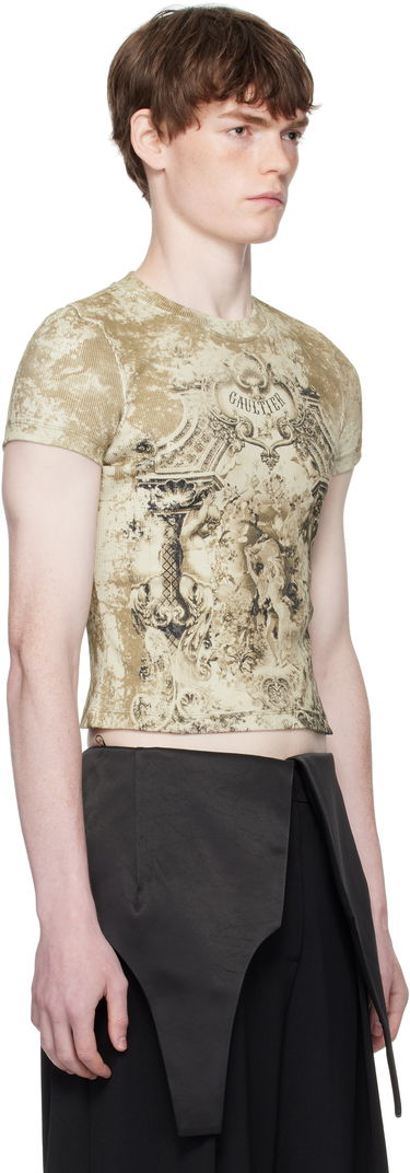 T-shirt Jean Paul Gaultier Jean Paul Gaultier 'The Médaillon' Printed T-Shirt Beige | 25/03-W-TO301-J013P-6965, 4