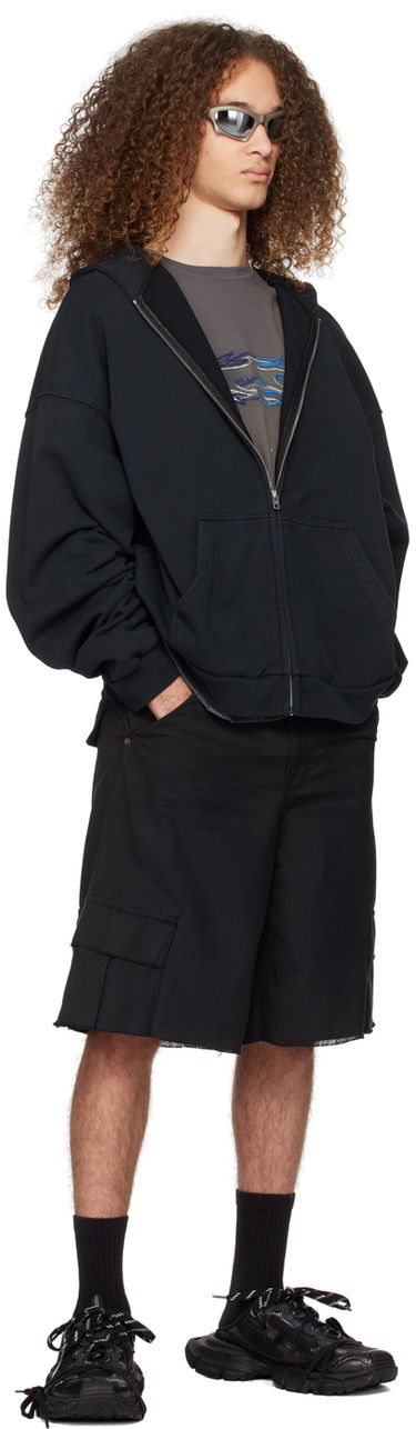 Sweatshirt We11done We11done Oversized Zip-Up Hoodie Sort | WD-TJ0-24-813-U-BK, 3