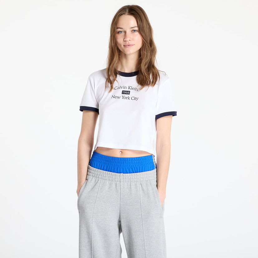 Crop top CALVIN KLEIN Calvin Klein Jeans Drapey Jersey Crop T-Shirt Hvid | LV047B808G VVD