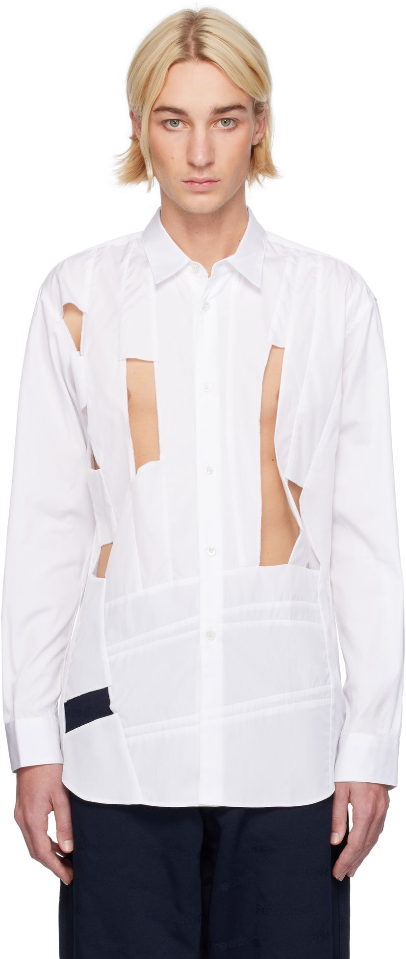 Skjorte Comme des Garçons Cutout Shirt Hvid | FN-B032-051