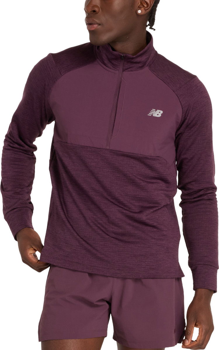 Sweatshirt New Balance Athletics Heat Grid Half-Zip Top Lilla | mt43204-pln