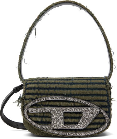 Håndtaske Diesel Diesel 1DR Denim Crystal-Embellished Bag Grøn | X08396 P5567, 0