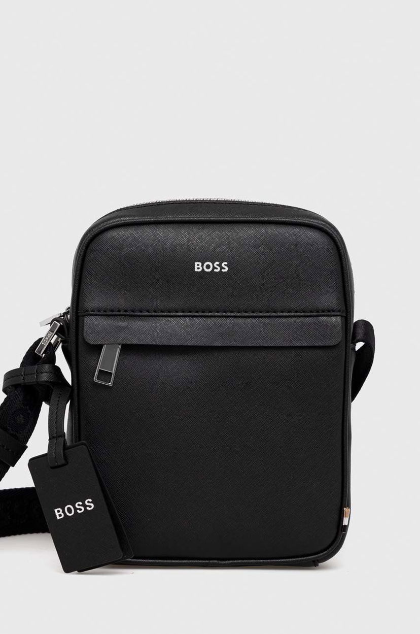Skuldertaske BOSS BOSS Leather Reporter Bag Sort | 50483566