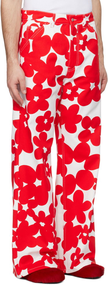 Cargo bukser Marni Marni Dillies Print Cargo Pants Hvid | PUMU0287A0 UTC462, 4