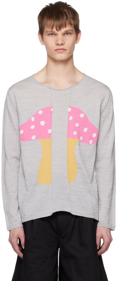 Sweater Comme des Garçons Comme des Garçons Shirt Brett Westfall Edition Mushroom Intarsia Sweater Grå | FK-N003-051, 0