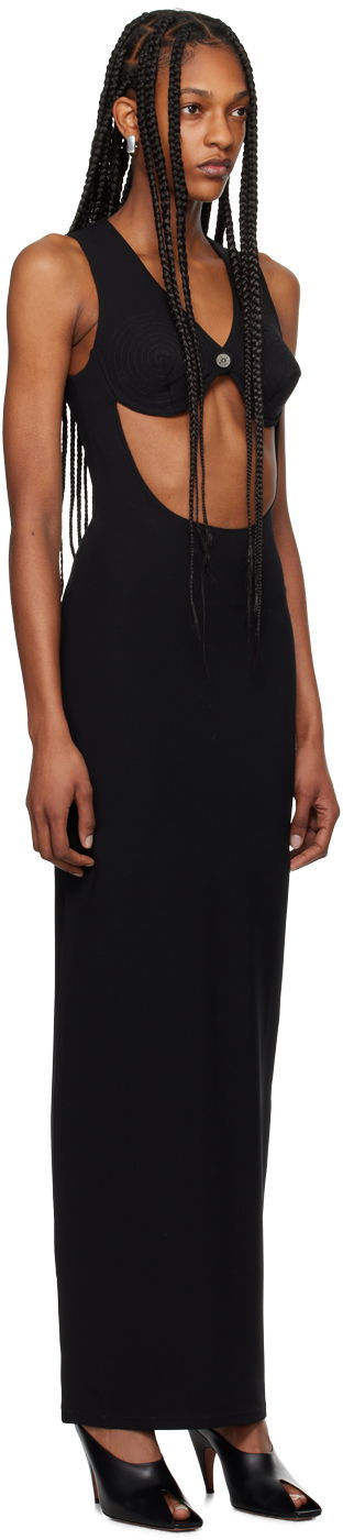 Kjole Jean Paul Gaultier Gaultier Cone Bra Maxi Dress Sort | 24/25-F-RO122-J053-00, 1
