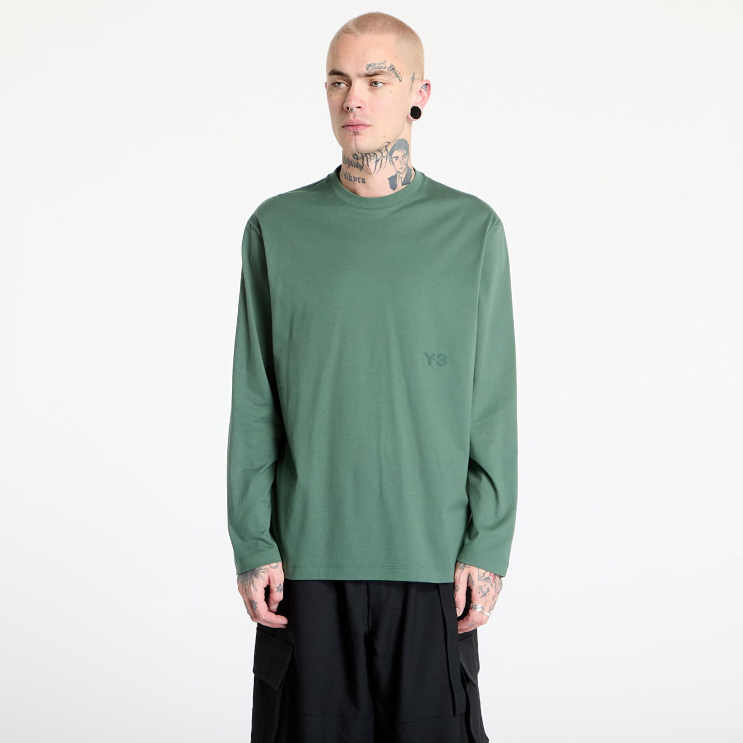 T-shirt Y-3 Y-3 Long Sleeve Top Grøn | JM7829, 0
