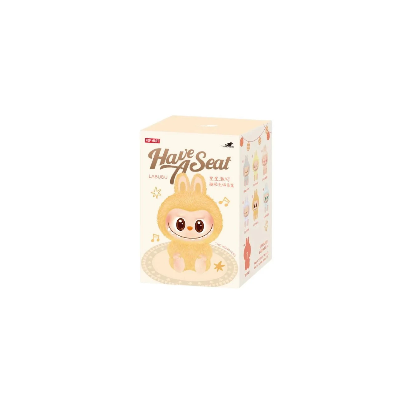 Collectible POP MART Labubu The Monsters: Have a Seat Vinyl Plush Case - Sealed Blind Box Flerfarvet | POPMART-LABUDOLL-MACARONSKOLOR, 0