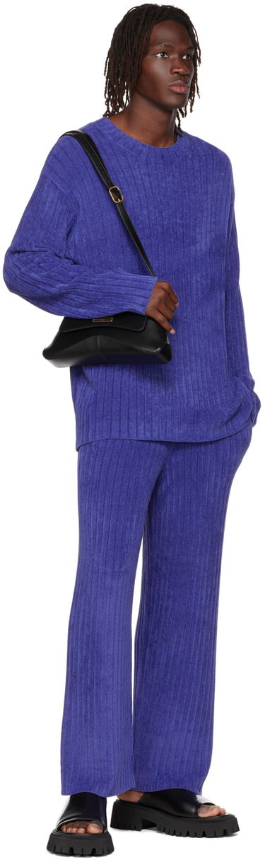 Bukser Dion Lee Ribbed Knit Lounge Pants Blå | C7101P22, 3