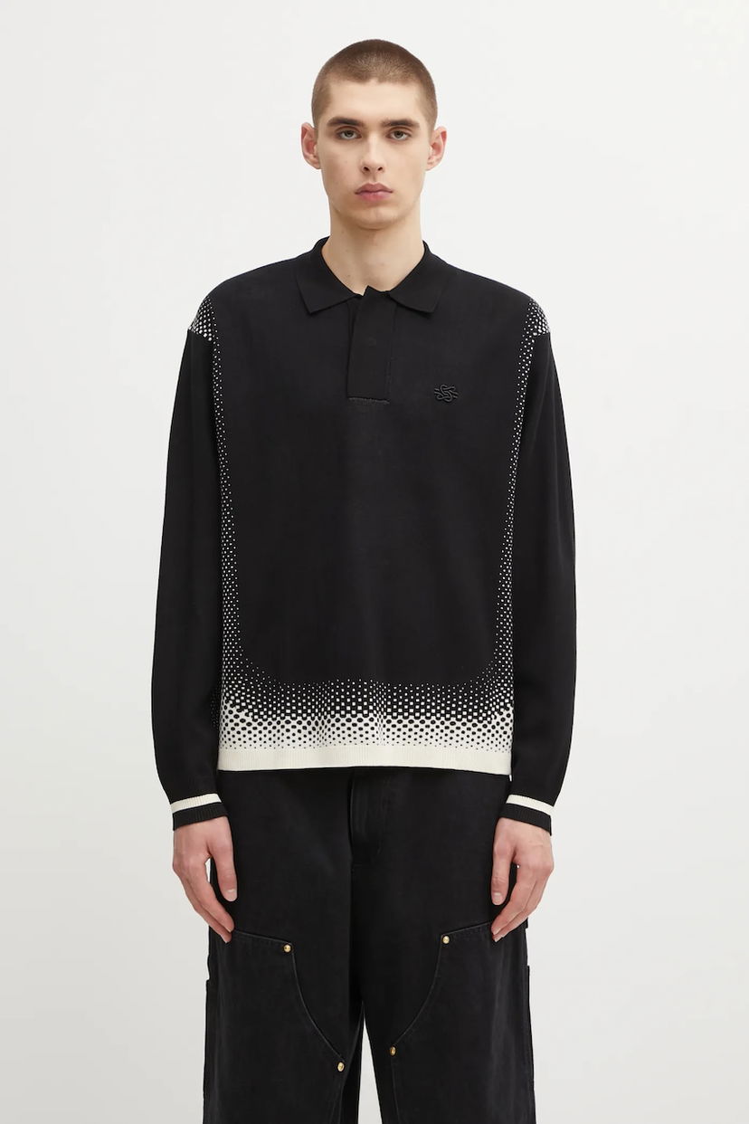 Skjorte Filling Pieces Filling Pieces Knit Rugby Shirt Sort | 422571500243