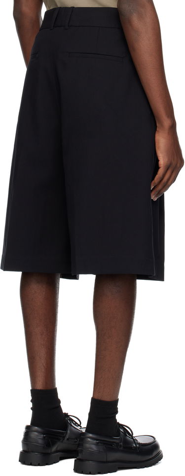 Shorts Studio Nicholson Studio Nicholson Fowld Wide-Leg Shorts Sort | FOWLD SNM - 1187, 2