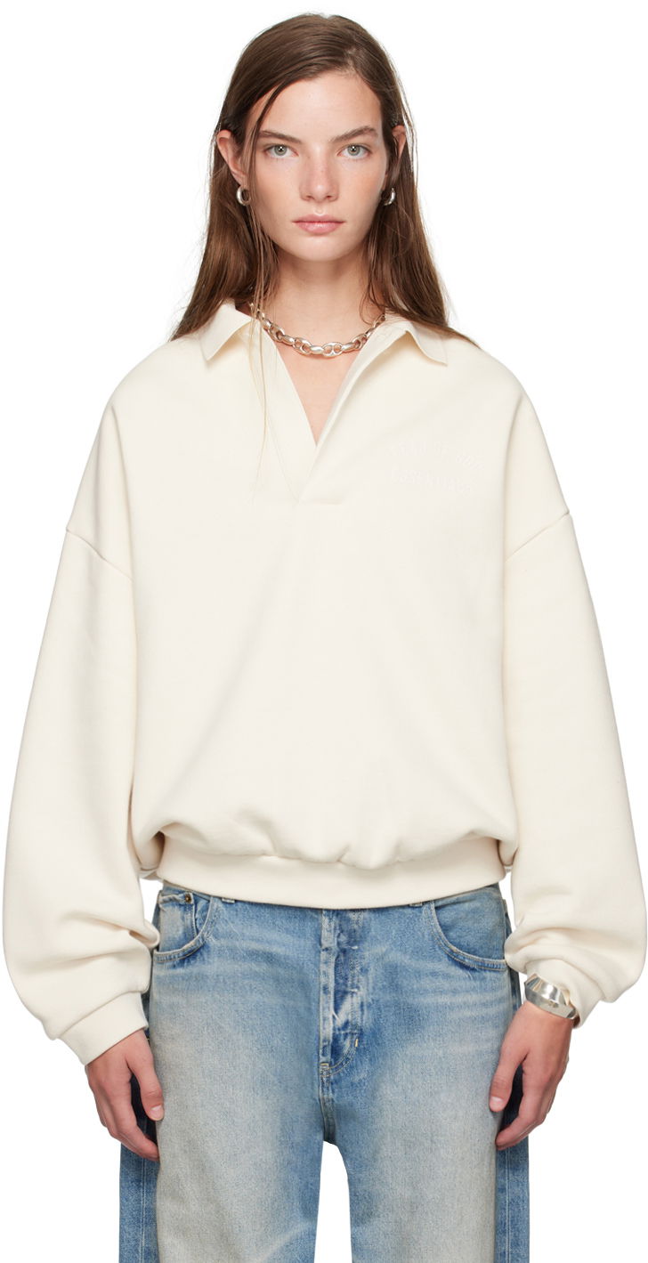 Sweatshirt Fear of God ESSENTIALS Single-Button Polo Hvid | 192BT244392F