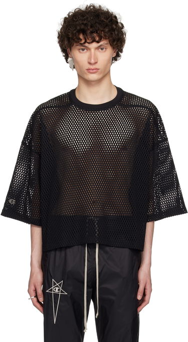 Crop top Rick Owens Rick Owens Champion Edition Tommy Cropped Mesh T-Shirt Sort | CM01E1676 CHONET MESH, 0