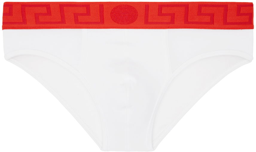 Krop Versace Greca Border Briefs Hvid | AU10027_1A10011, 0