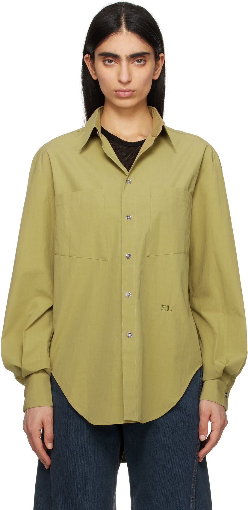 Skjorte Eckhaus Latta Eckhaus Latta Notebook Shirt Grøn | 1216-EL-PS25-P -