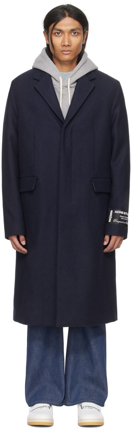 Frakker Acne Studios Single-Breasted Coat Mørkeblå | B90730-, 0