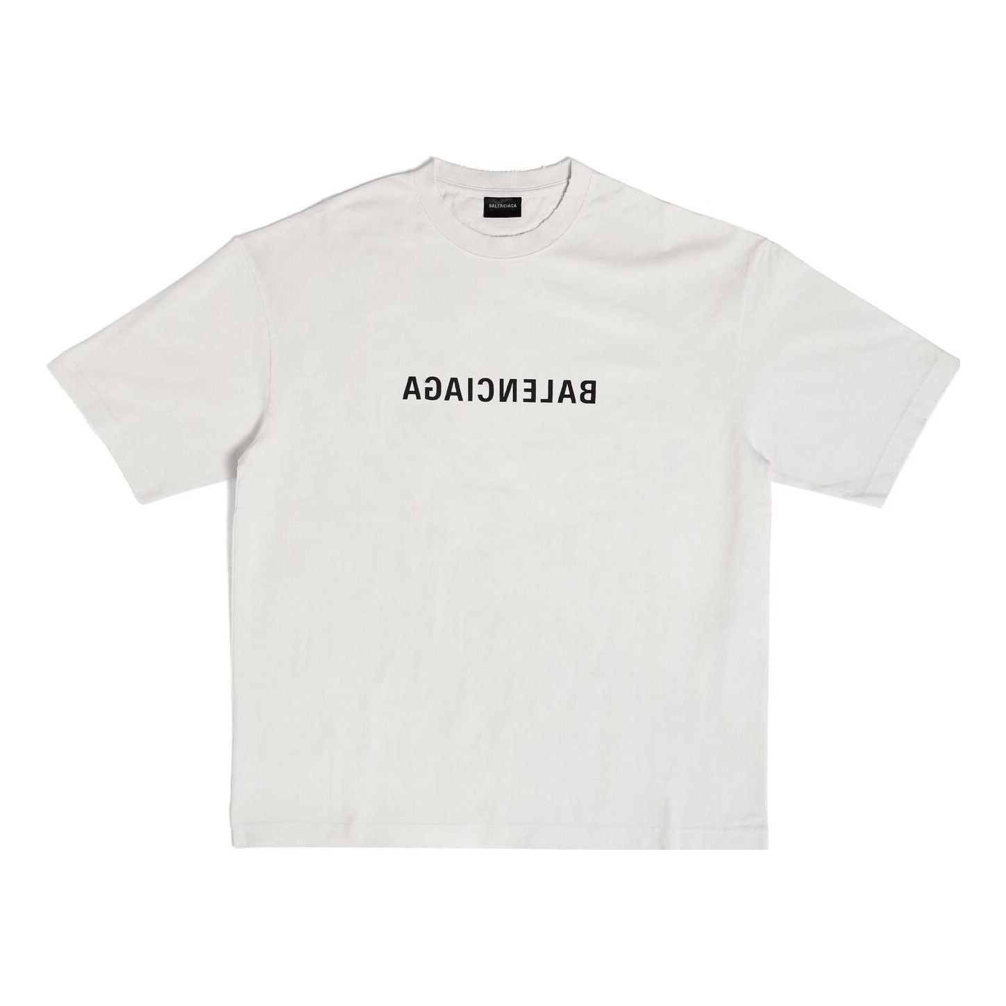 T-shirt Balenciaga Mirror T-Shirt Medium Fit Hvid | 612966TNVV89784, 0