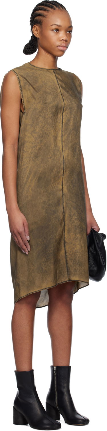 Kjole Maison Margiela MM6 Maison Margiela Silk Shift Midi Dress Brun | S52DA0051 M35244, 1