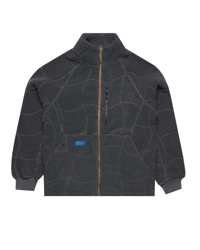 Jakke Dime Coverstitch Sherpa Fleece Sort | DIMEFA245CHA