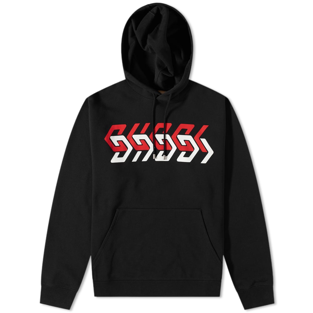 Sweatshirt Gucci Geometric Block Logo Hoody Sort | 681210-XJDV3-1152, 0