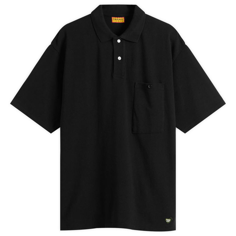 Polo skjorte Human Made Human Made Heart Polo Shirt, Size Large Sort | HM29CS025-BLK