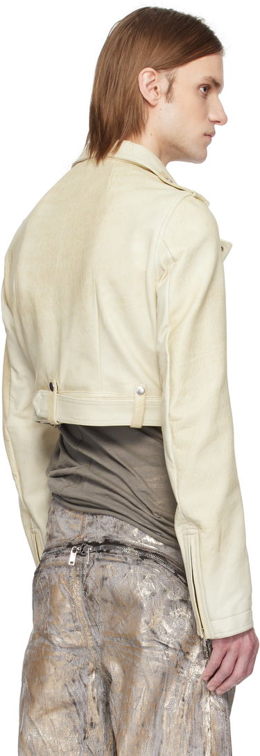 Jakke Rick Owens Rick Owens Hollywood Cropped Stooges Leather Jacket Hvid | RR01E5707 LBH, 2
