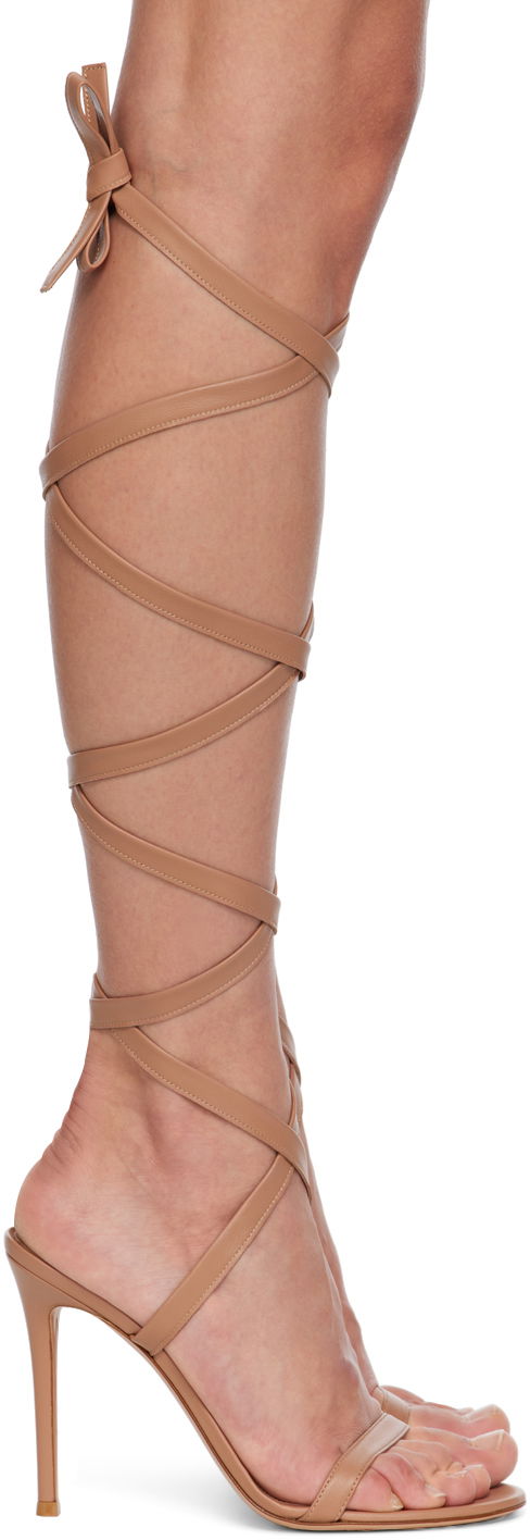 Tilbehør Gianvito Rossi Gianvito Rossi Borneo Heeled Sandals Beige | G32325.15RIC.NAP