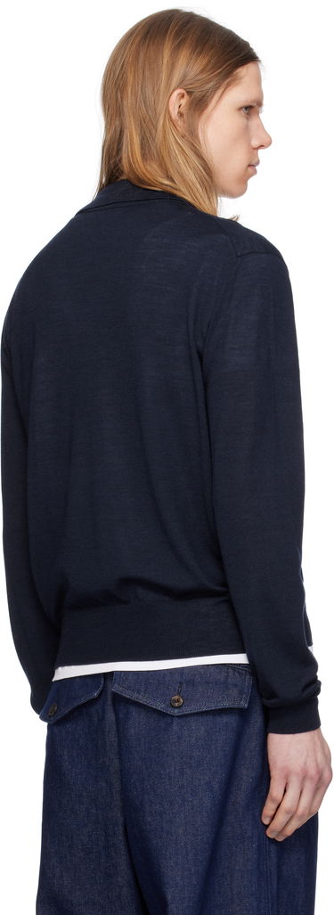 Sweater AMI AMI Paris Tonal De Coeur Polo Mørkeblå | HPL366.KN0066, 2