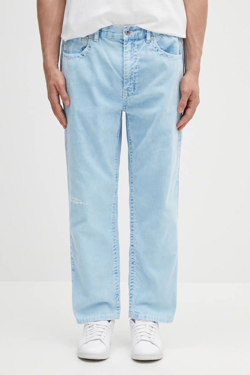 Bukser AAPE by A Bathing Ape AAPE Main Woven Corduroy Pants Blå | AAPPTMB635XXN